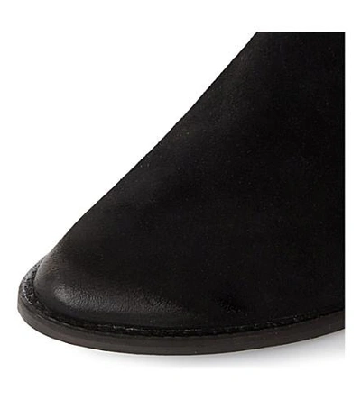 Shop Steve Madden Phoenix Cutout Suede Ankle Boots In Black-suede