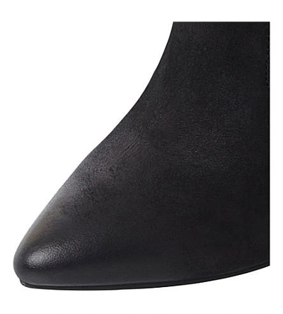 Shop Steve Madden Ruling Sm Ruched Ankle Boots In Black-nubuck