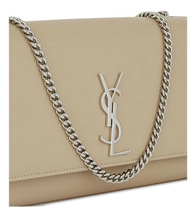 Shop Saint Laurent Kate Monogram Leather Shoulder Bag In Poudre