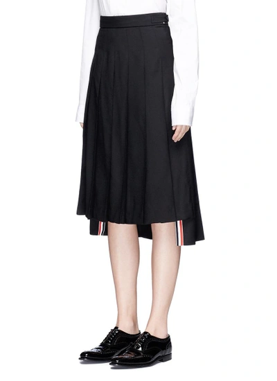 Shop Thom Browne Pleated Staggered Suiting Skirt