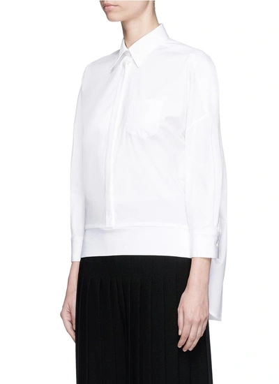 Shop Neil Barrett Elastic Hem Stretch Poplin Shirt