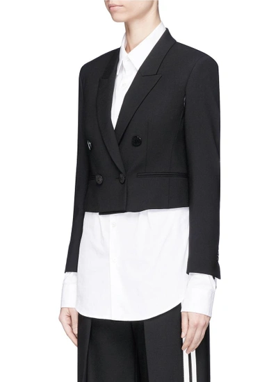 Shop Neil Barrett Cropped Double Breasted Cavalry Twill Blazer