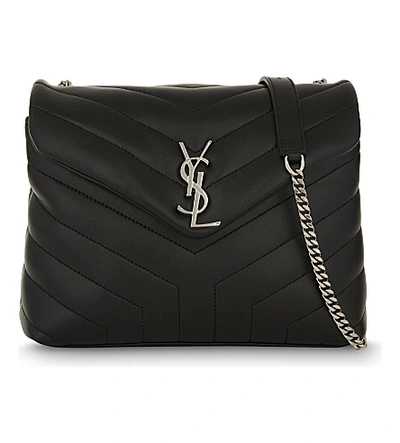 Saint Laurent Monogram Small Quilted Leather Shoulder Bag In Black