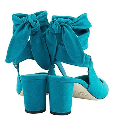 Shop Jimmy Choo Malika 65 Suede Heeled Sandals In Roman Blue