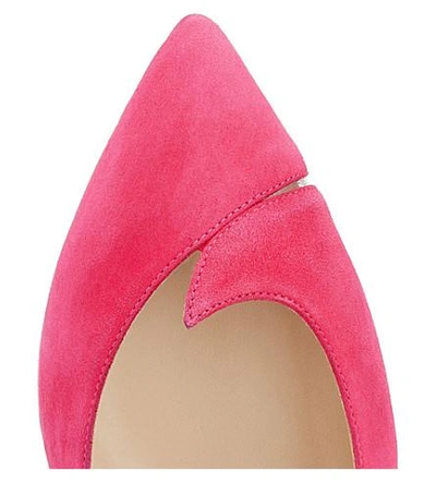 Shop Jimmy Choo Saga 65 Leather And Suede Cutout Courts In Pink/pink
