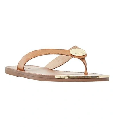Shop Dune Lagos Leather Sandals In Tan-leather