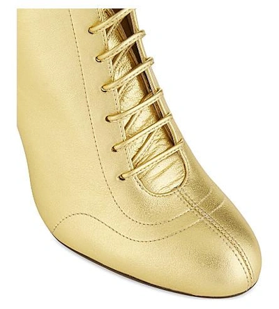 Shop Jimmy Choo Daize 100 Leather Heeled Ankle Boots In Roman Gold