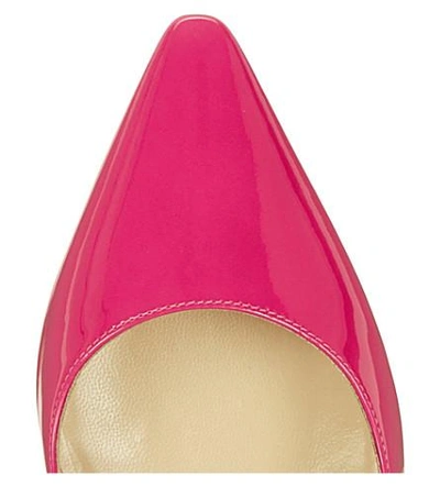 Shop Jimmy Choo Romy 100 Neon Patent-leather Courts In Shocking Pink