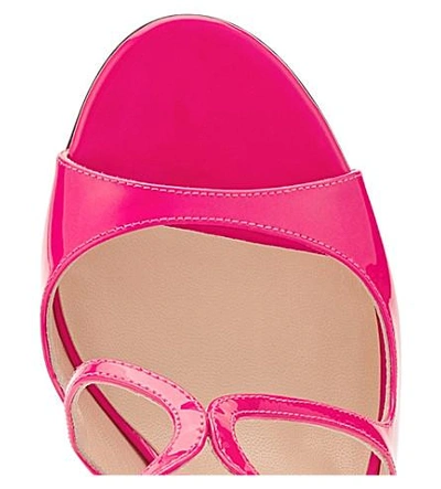 Shop Jimmy Choo Lang 100 Patent-leather Heeled Sandals In Shocking Pink