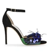 JIMMY CHOO Annie 100 suede and feather heeled sandals