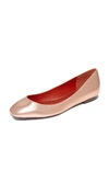 3.1 Phillip Lim Square Toe Ballet Flats In Rose Gold