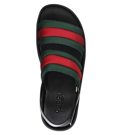 Shop Gucci Sam Webbing And Leather Sandals In Black/comb