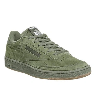 Shop Reebok Club C 85 Suede Sneakers In Hunter Green Gum Sg