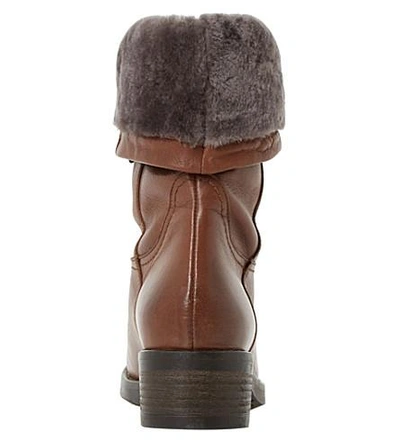Shop Dune Roderik Leather Calf Boots In Tan-leather