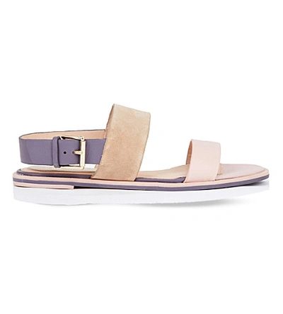 Ted Baker Colour By Numbers Danaeii Strap Detail Flat Sandals In Nude Pink