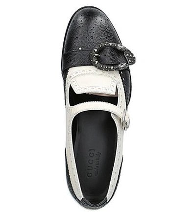 Shop Gucci Queercore Leather Monk Shoes In Blk/white