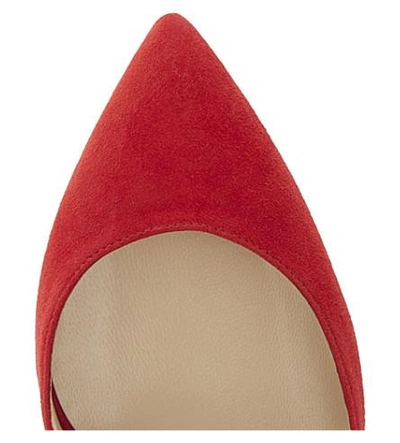 Shop Jimmy Choo Vanessa 85 Suede And Nappa-leather Courts In Red/red