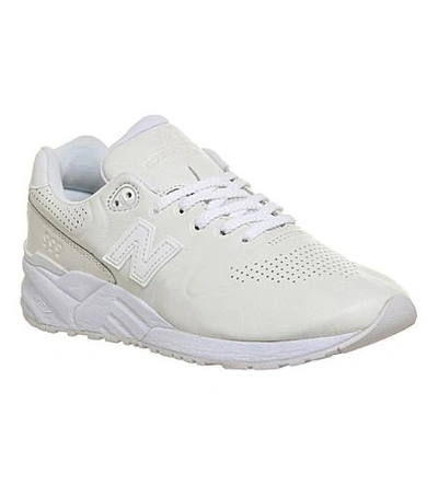 Shop New Balance 999 Leather And Mesh Sneakers In White White