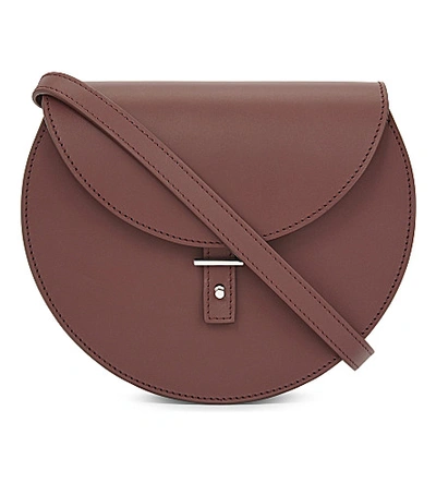 Pb 0110 Ab21 Smooth Leather Saddle Bag In Wine