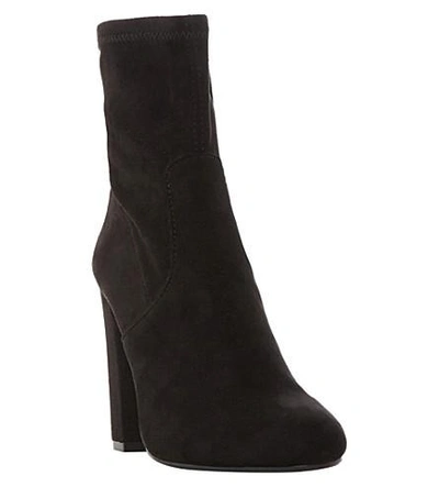 Steve Madden 100mm Edith Microfiber Ankle Boots In Black-suede | ModeSens