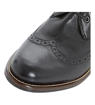 Shop Dune Philomena Leather Brogue Ankle Boots In Black-leather