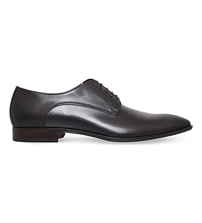 Hugo Boss Carmons Leather Derby Shoes In Dark Brown