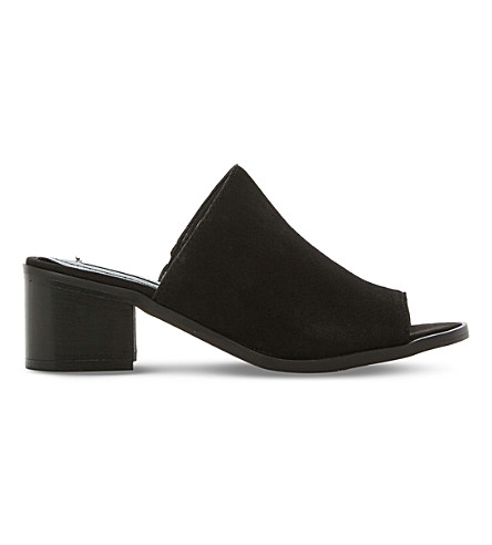 steve madden black suede mules