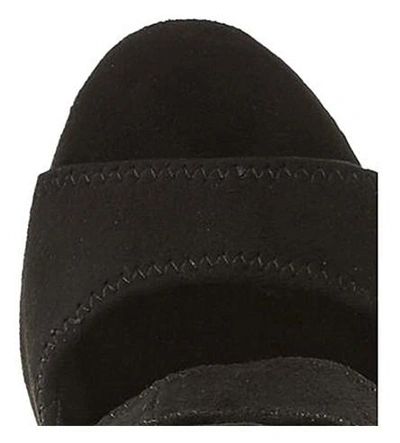 Shop Steve Madden Tawnie Multi-strap Suede Sandals In Black-suede