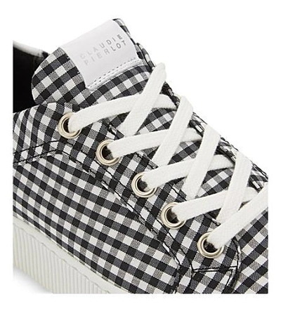 Shop Claudie Pierlot Azur Lace-up Sneakers In Noir Et Blanc