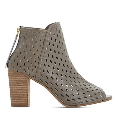 Dune Iola Perforated Leather Sandals In Taupe-leather