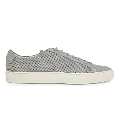 Shop Common Projects Achilles Summer Edition Perforated Suede Low-top Trainers In Grey Perforated