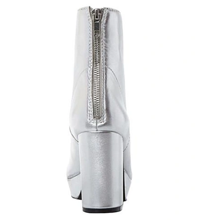 Shop Steve Madden Peace Sm Leather Ankle Boot In Silver-leather