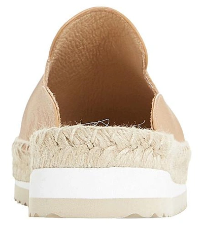 Shop Dune Geniee Leather Backless Espadrilles In Tan-leather