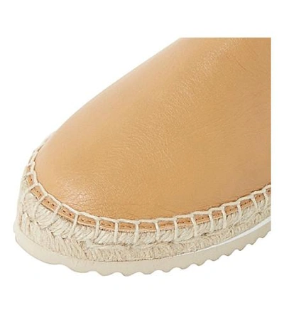 Shop Dune Geniee Leather Backless Espadrilles In Tan-leather