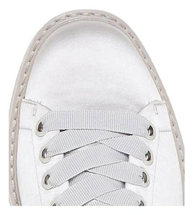 Shop Dune Etch Satin Lace-up Sneakers In Grey-satin