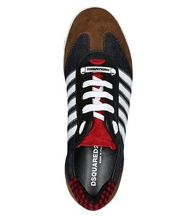 Shop Dsquared2 Suede And Denim Trainers In Blue/drk.c