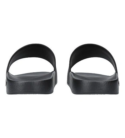Shop Givenchy Real Eyes Rubber Pool Slide Sandals In Blk/red