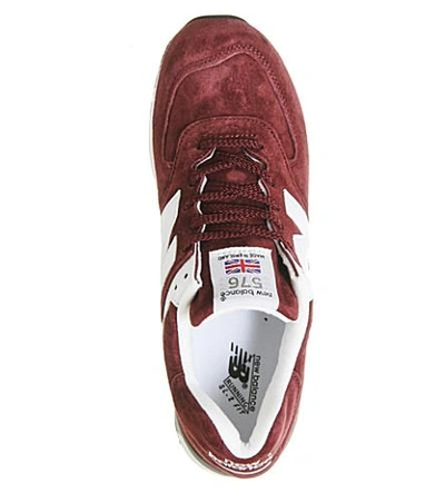Shop New Balance 576 Low-top Suede Sneakers In Burgundy White Miuk