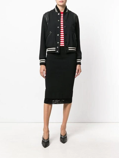 Shop Givenchy Layered Hem Midi Skirt In Black