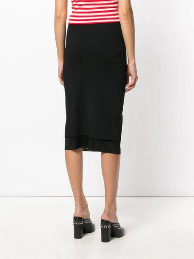 Shop Givenchy Layered Hem Midi Skirt In Black