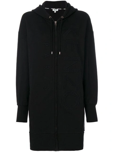 Shop Kenzo Embroidered Long-length Hoodie