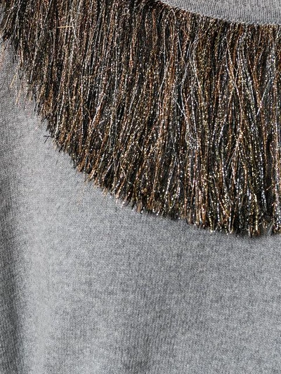 metallic fringe detail jumper