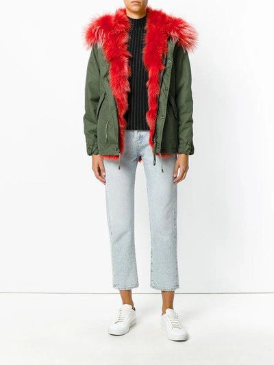 Shop As65 Contrast Lining Coat In Green