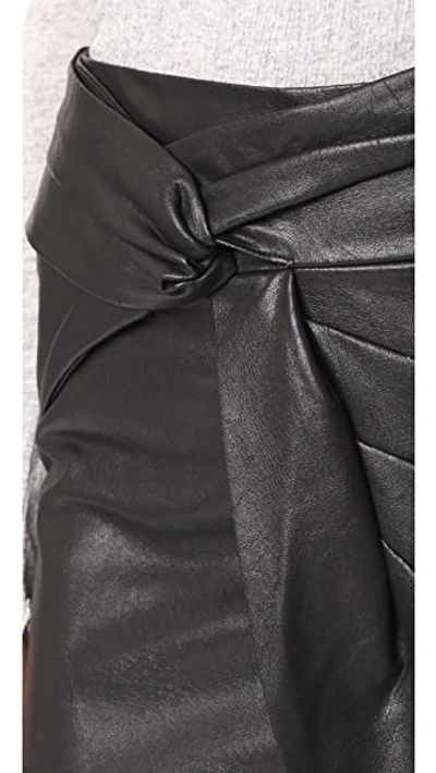 Shop Ella Moss Faux Leather Skirt In Black