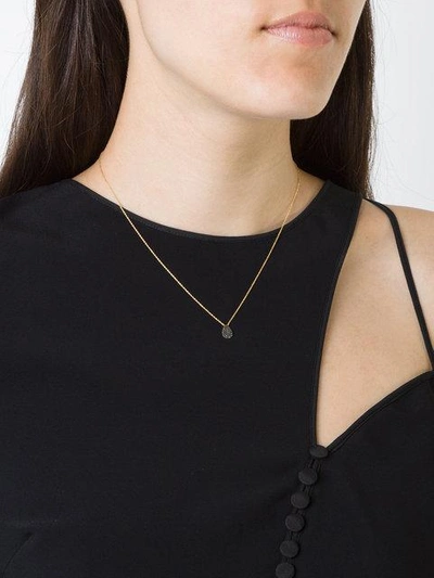 Shop Diane Kordas Black Diamond Teardrop Necklace - Metallic