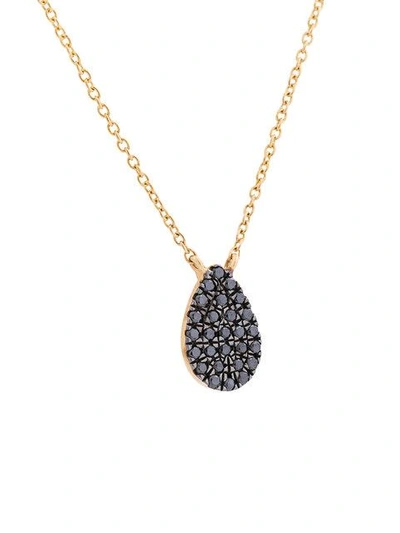 Shop Diane Kordas Black Diamond Teardrop Necklace - Metallic