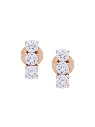 Anita Ko 18kt Rose Gold Triple Stud Diamond Earrings - Metallic In Metallic