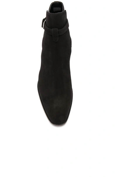 Shop Saint Laurent Wyatt Suede Jodhpur Boots In Black