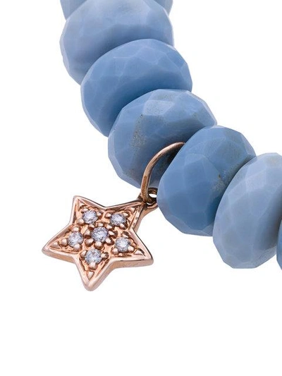 Shop Sydney Evan 14kt Gold Beaded Bracelet With Diamond Star Charm - Blue