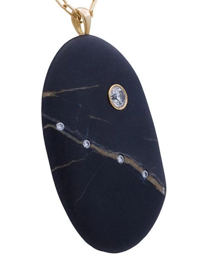 Shop Cvc Stones Ischia Diamond Pebble Necklace - Metallic